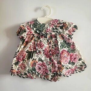 Allison Ann Infant Baby Girls Floral Dress With Bloomers Size 0-3 Months Vintage